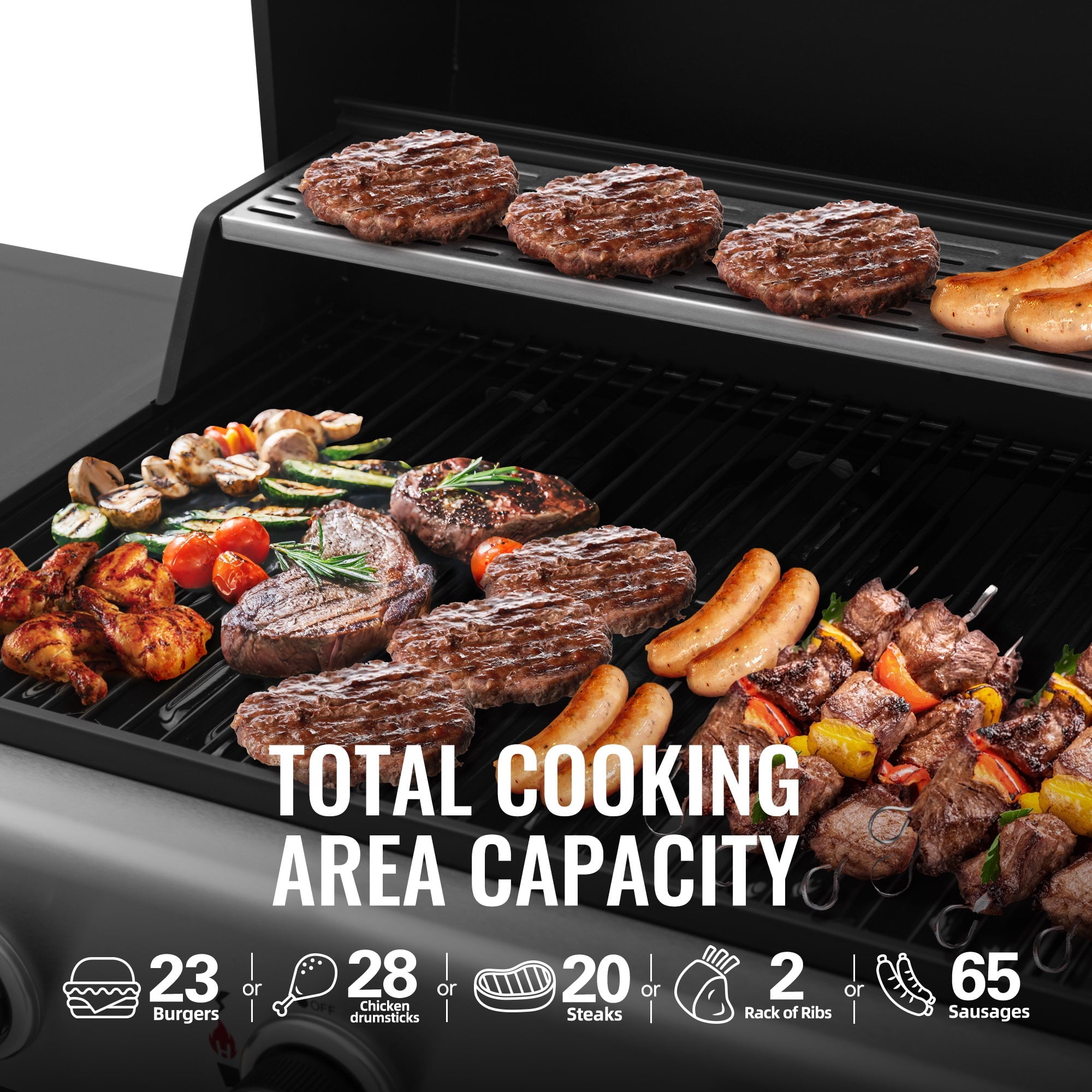 Royal Gourmet 3-Burner BBQ Gas Grill with Front Spice Rack, Two Side Shelves and Hooks, 30,000 BTU, GH3001H Royal Gourmet