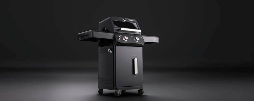 Mesa 2-Burner Propane Gas Grill in Black with Clear View Lid , LED Controls, and Grill Cover Monument Grills