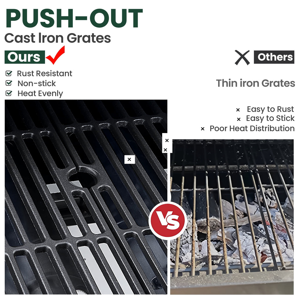 4-Burner BBQ Grill W/Side Burner, 50,000BTU Gas Propane Grill Portable with Storage Cabinet, Heavy-Duty Stainless Steel Outdoor Cooking, with Tank Hook, Towel Rack, Steel Brush Gas Grills
