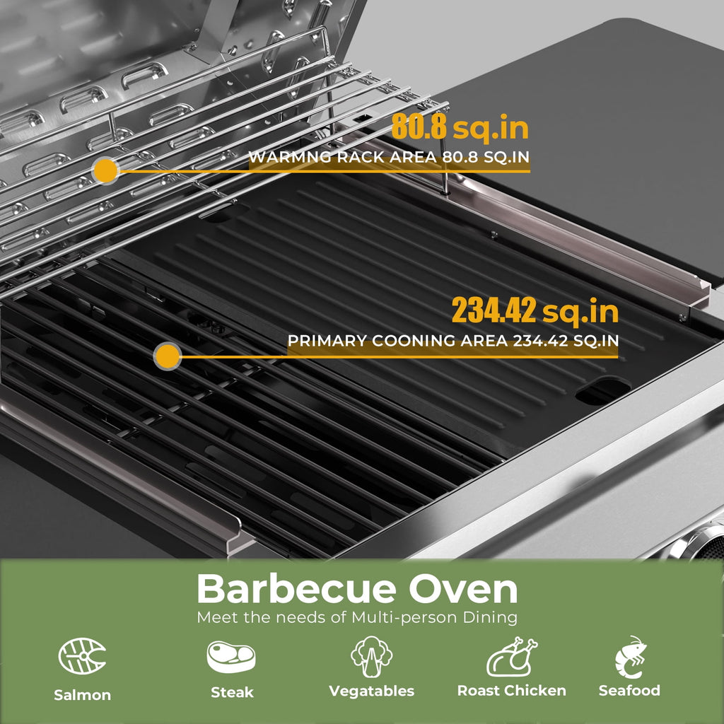 WAA Propane Gas Grill with 2-Burner,Outdoor Gas BBQ Grill with Side Storage Shelves,Top Cover Lid, Oil Tray,Wheels,Barbeque Stove for Barbecue Cooking,Patio,Camping and Party,16000 BTU Gas Grills