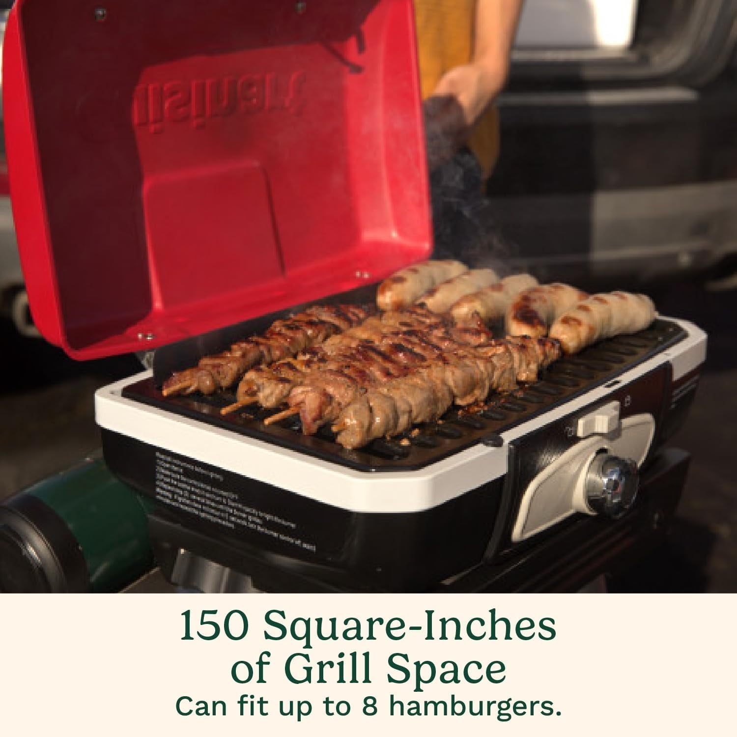 Cuisinart CGG-180 Petite Gourmet Portable 5,500 BTU Versastand Gas Grill, Red Cuisinart