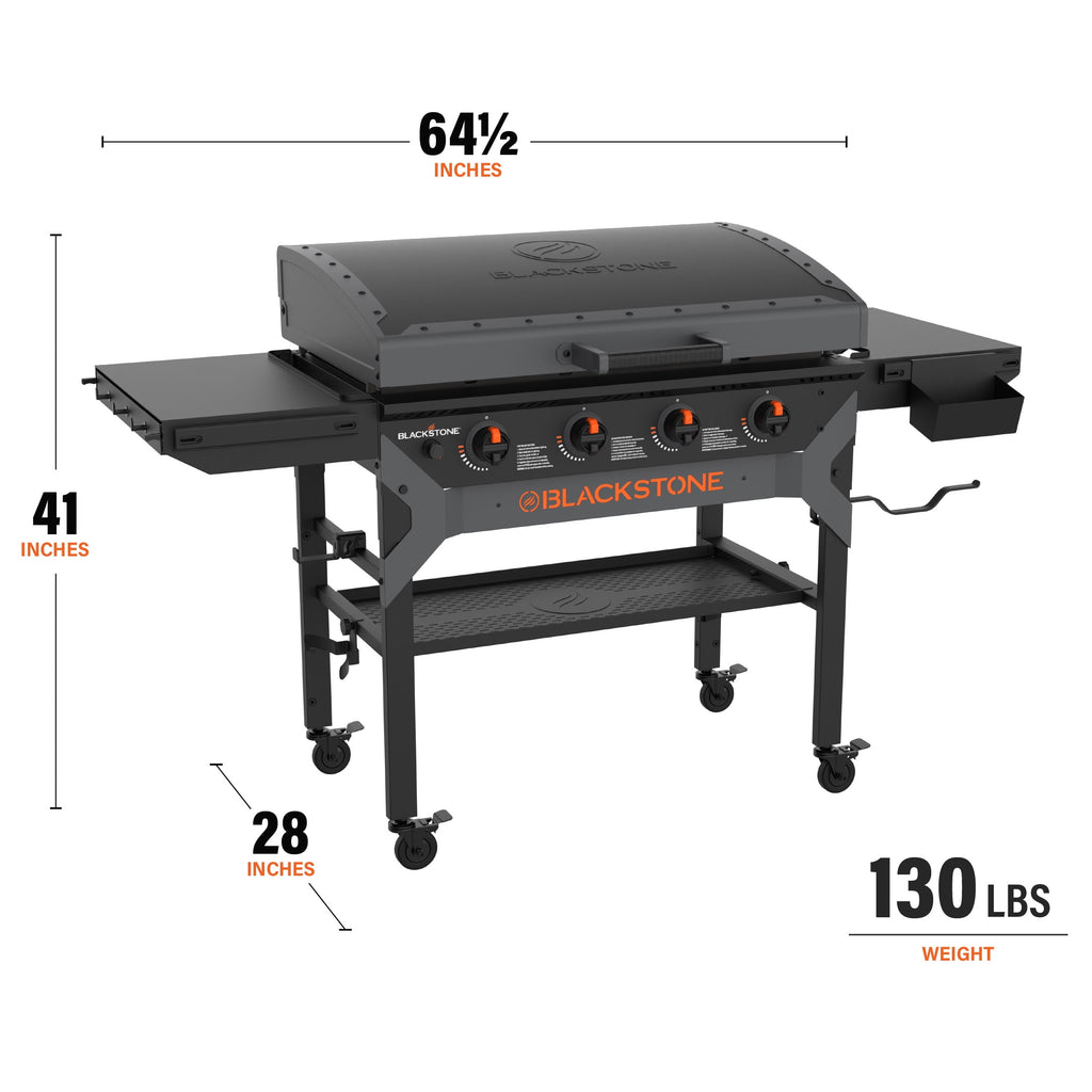 Blackstone Iron Forged 4 Burner Liquid Propane Outdoor Griddle with Hood Black Blackstone