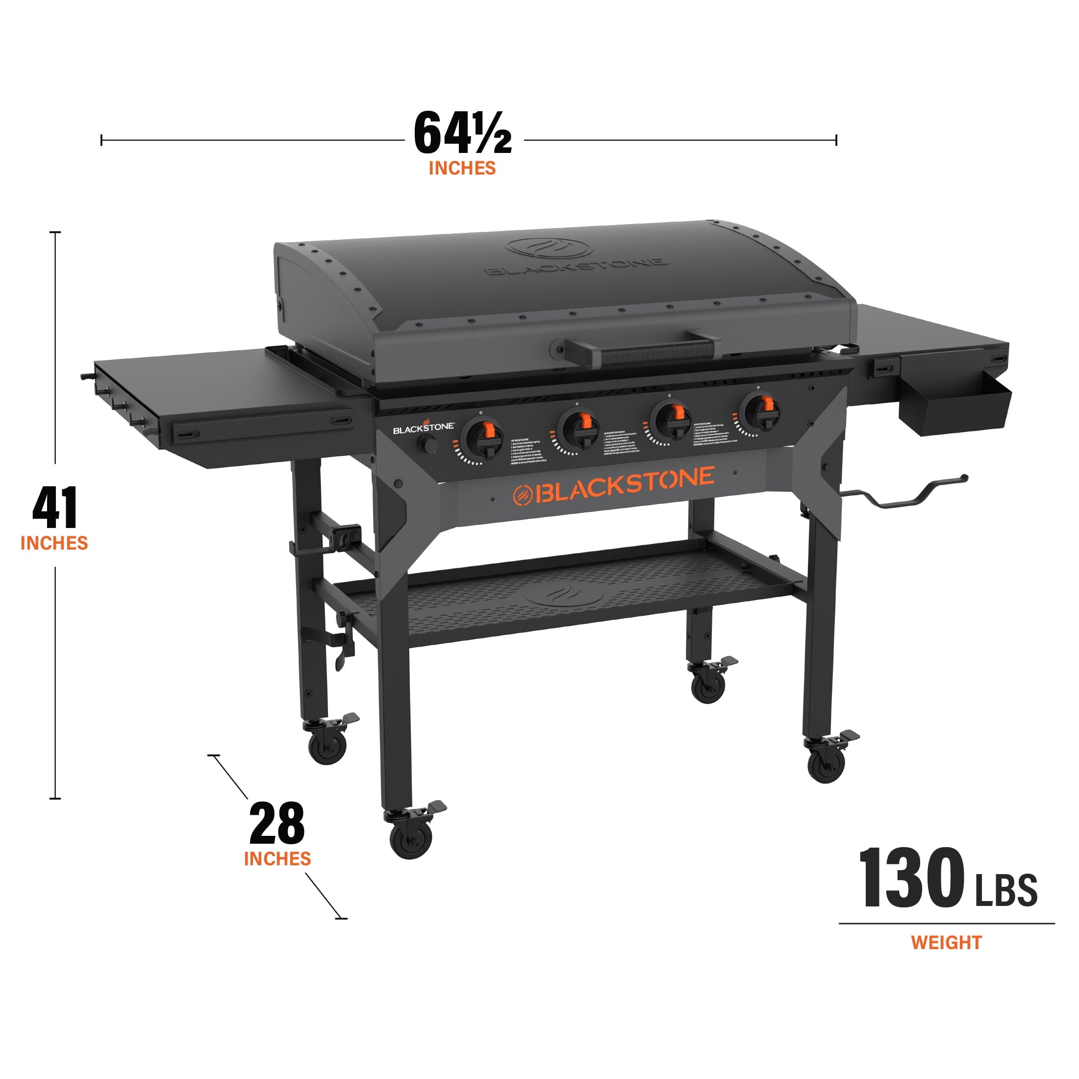 Blackstone Iron Forged 4 Burner Liquid Propane Outdoor Griddle with Hood Black Blackstone