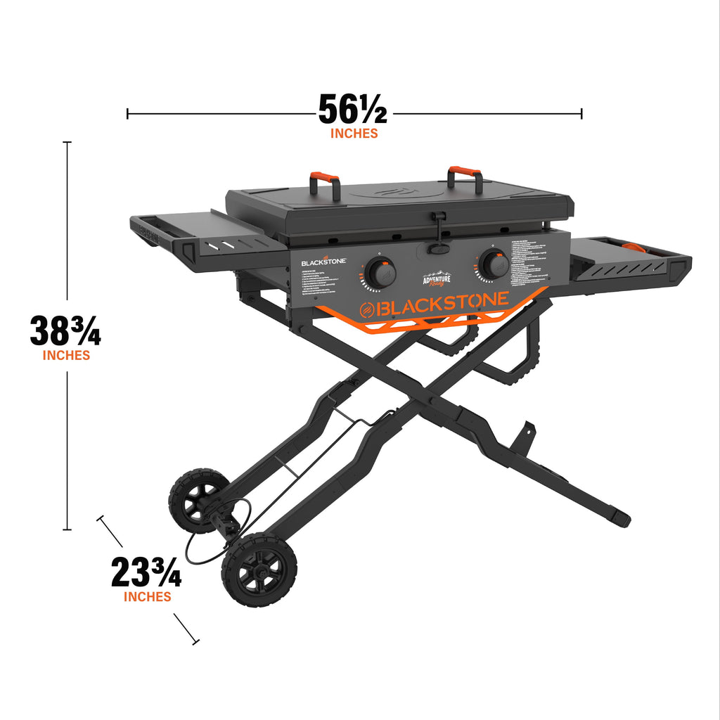Blackstone Adventure Ready Outdoor Griddle, 28 Inch 2-Burner Flat Top Grill with Flexfold Legs, Gray Blackstone