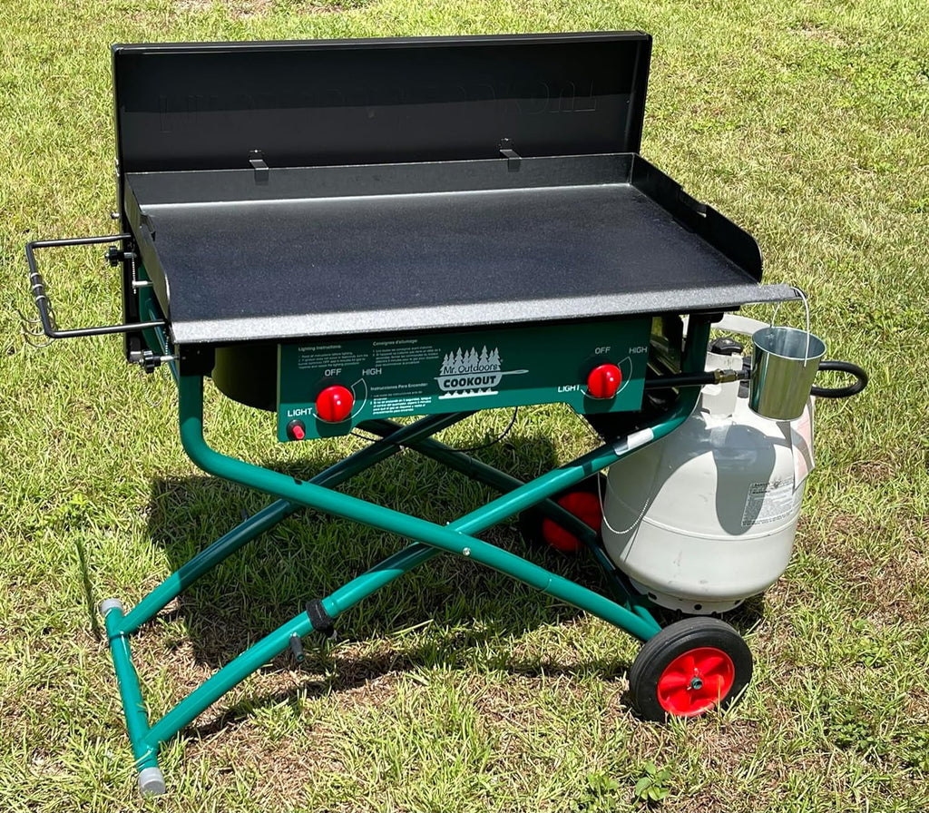 Mr. Outdoors Cookout Portable Cooker 80,000 BTU 2 Burner Camping Stove Gas Grill & Griddle Kit Mr. Outdoors Cookout