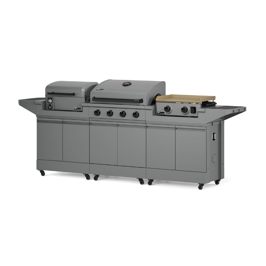 TYTUS Modular Trio with 4-Burner Gas Grill, Pellet Grill and 2-Burner Gas Griddle TYTUS