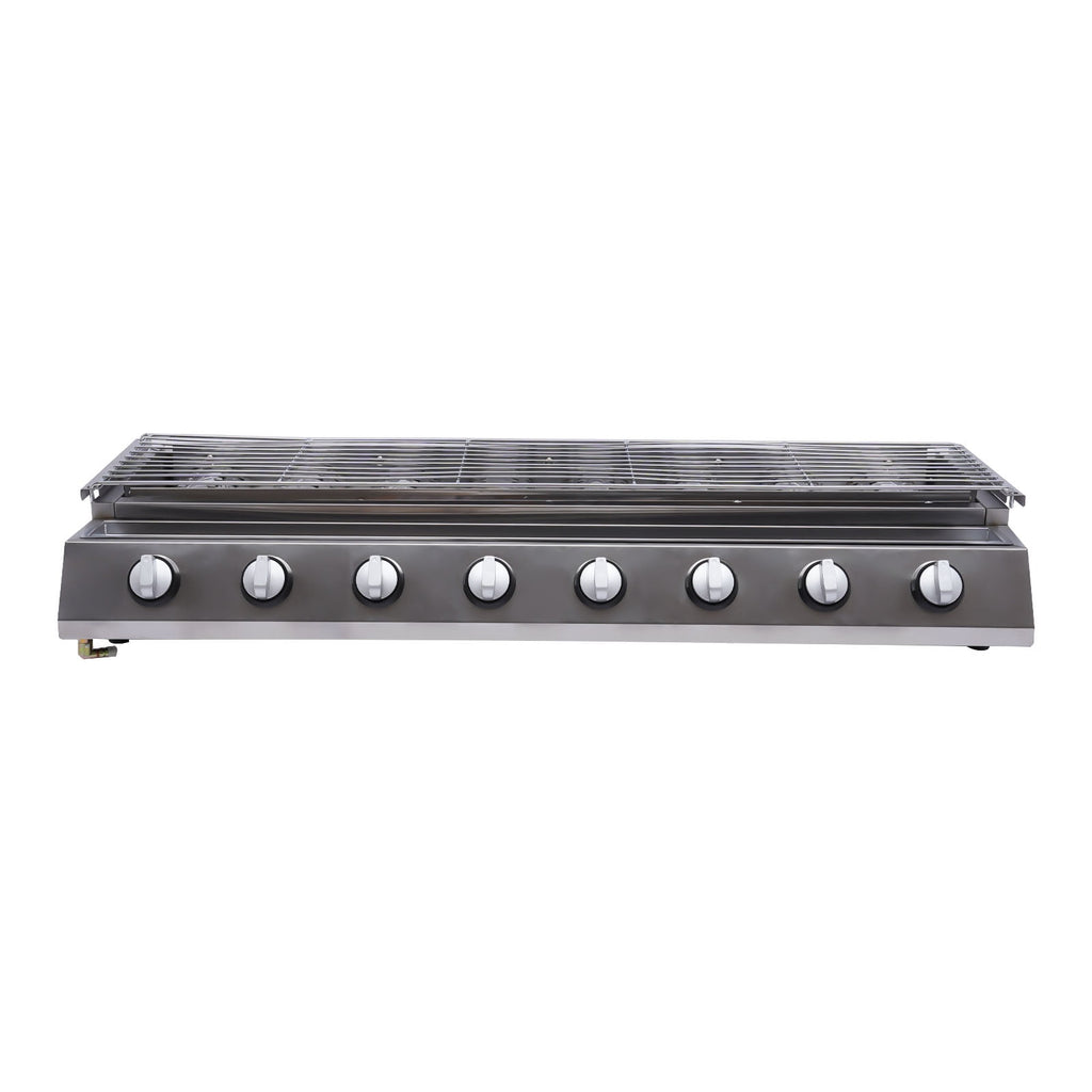 40.94*15.7*7.9in 8 BBQ Gas Grill 201 Stainless Steel Silver Patio Garden Barbecue Grill for Restaurants Barbecue Restaurants Unbranded