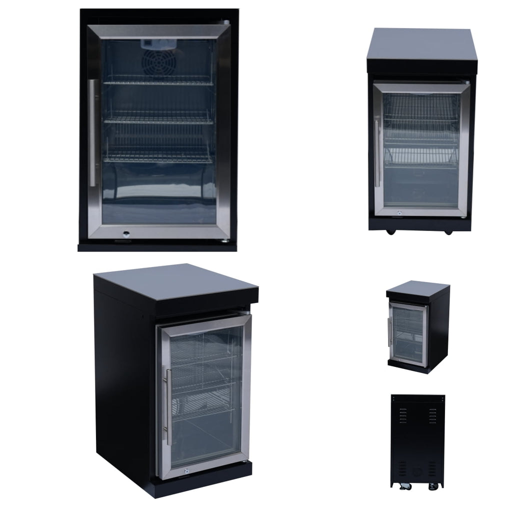 82Inch 6-Burner 85000 BTU Deluxe Stainless Steel Gas Outdoor Kitchen Bar Barbecue Island Grill  + Wine Cooler Compact Refrigerator + Rotisserie + Stainless Steel Countert + Storage Cabinets & Drawers My Store