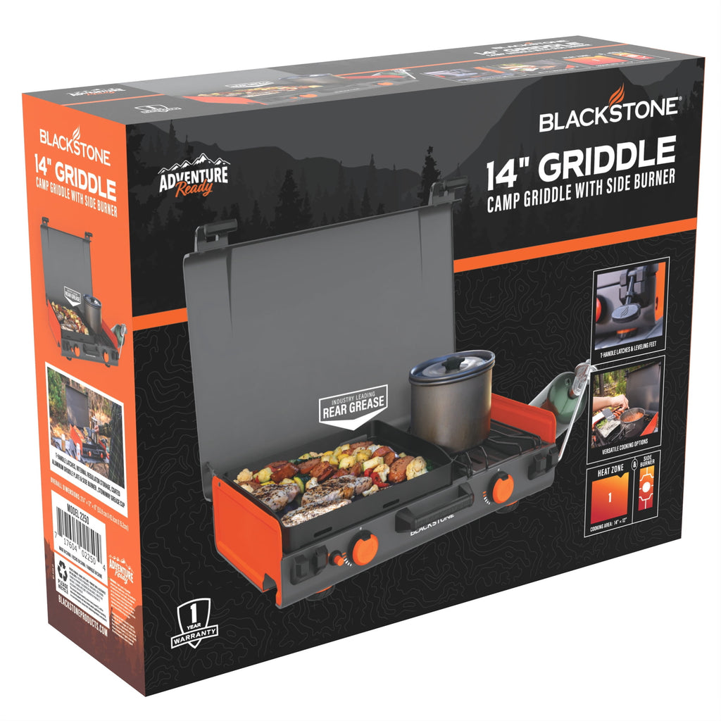 Blackstone Adventure Ready 12x14 Propane Camping Griddle with Side Burner Gas Grills