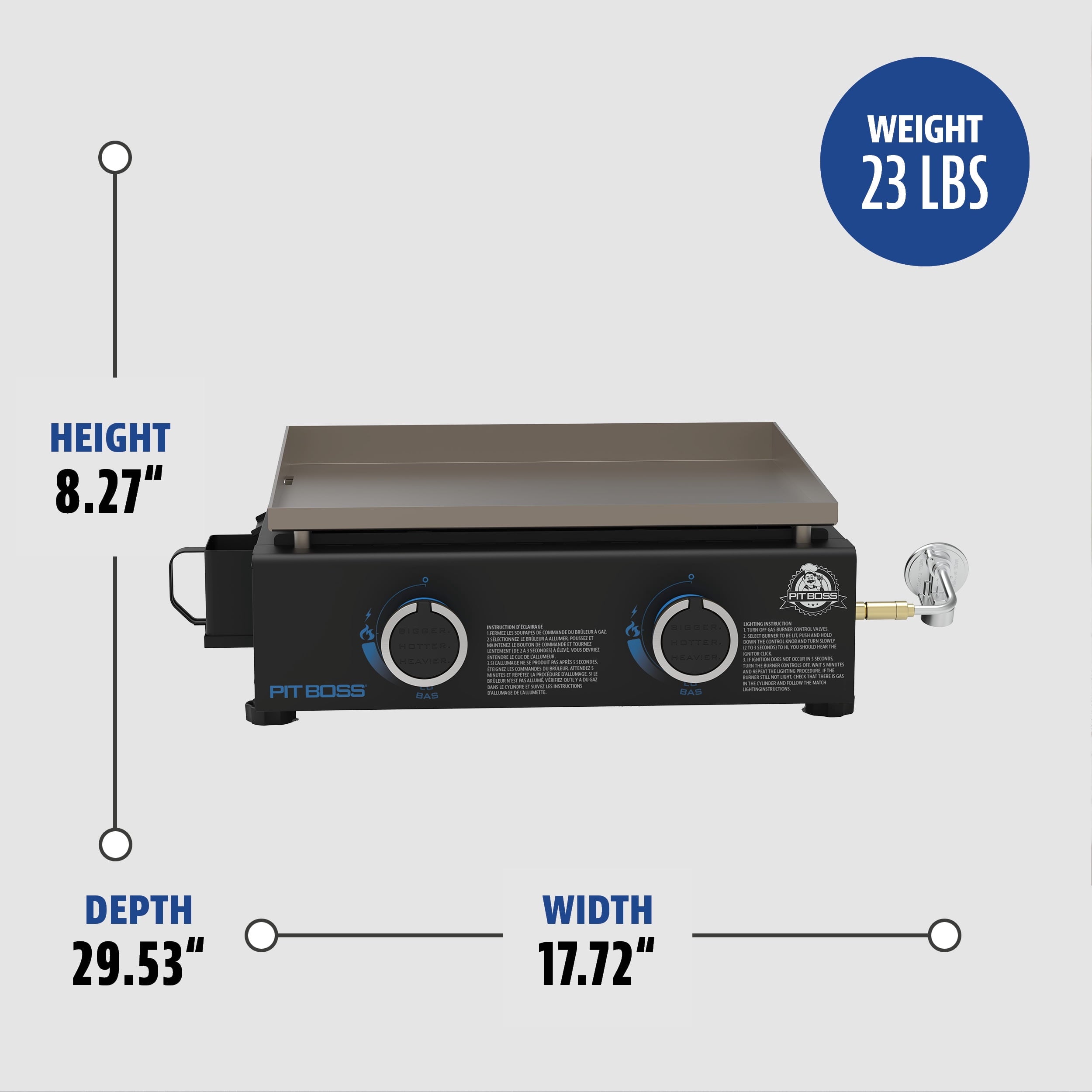 Pit Boss 2-Burner Tabletop Propane Gas Griddle with Cover Pit Boss