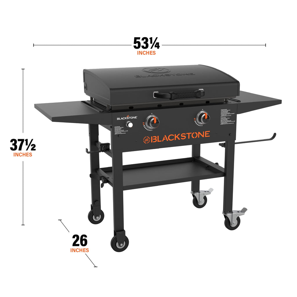 Blackstone Original Outdoor Griddle, 28 Inch 2-Burner Flat Top Grill with Hood, Black Blackstone