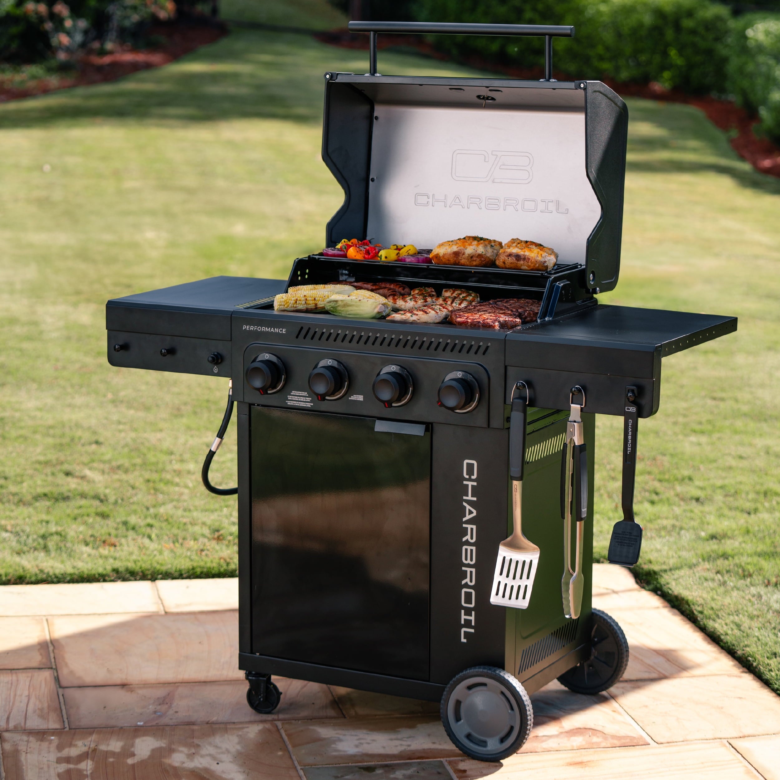 Charbroil Performance Series? FlavorMax? 4 Burner Gas Grill Cabinet with Sear Burner Blackout Charbroil