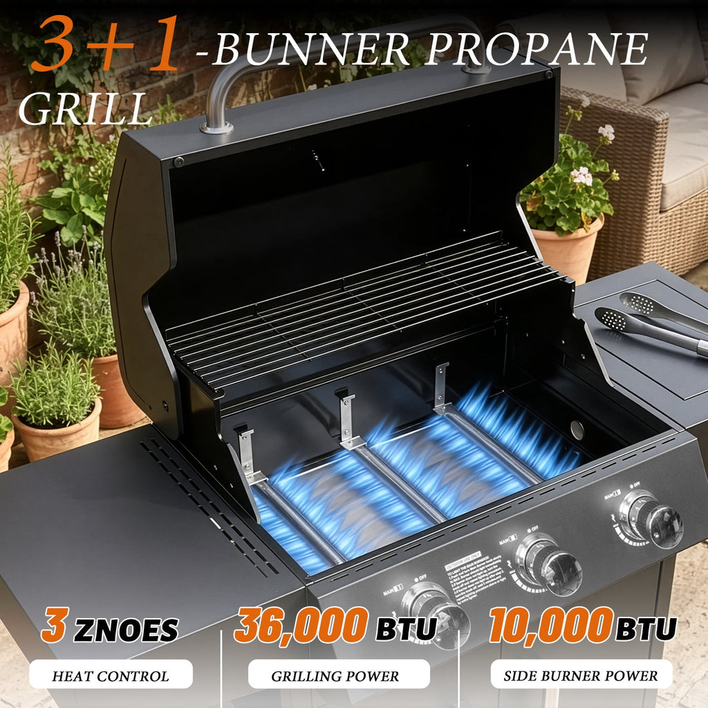 SalonMore Outdoor Gas Grill with Side Stove 46000BTU for Patio Outdoor Party Cooking BBQ SalonMore