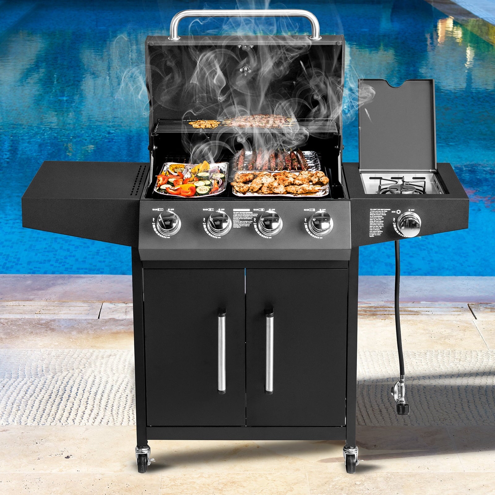 iTopRoad Grill Propane Gas Grill with Stove 58000 BTU for Outdoor iTopRoad