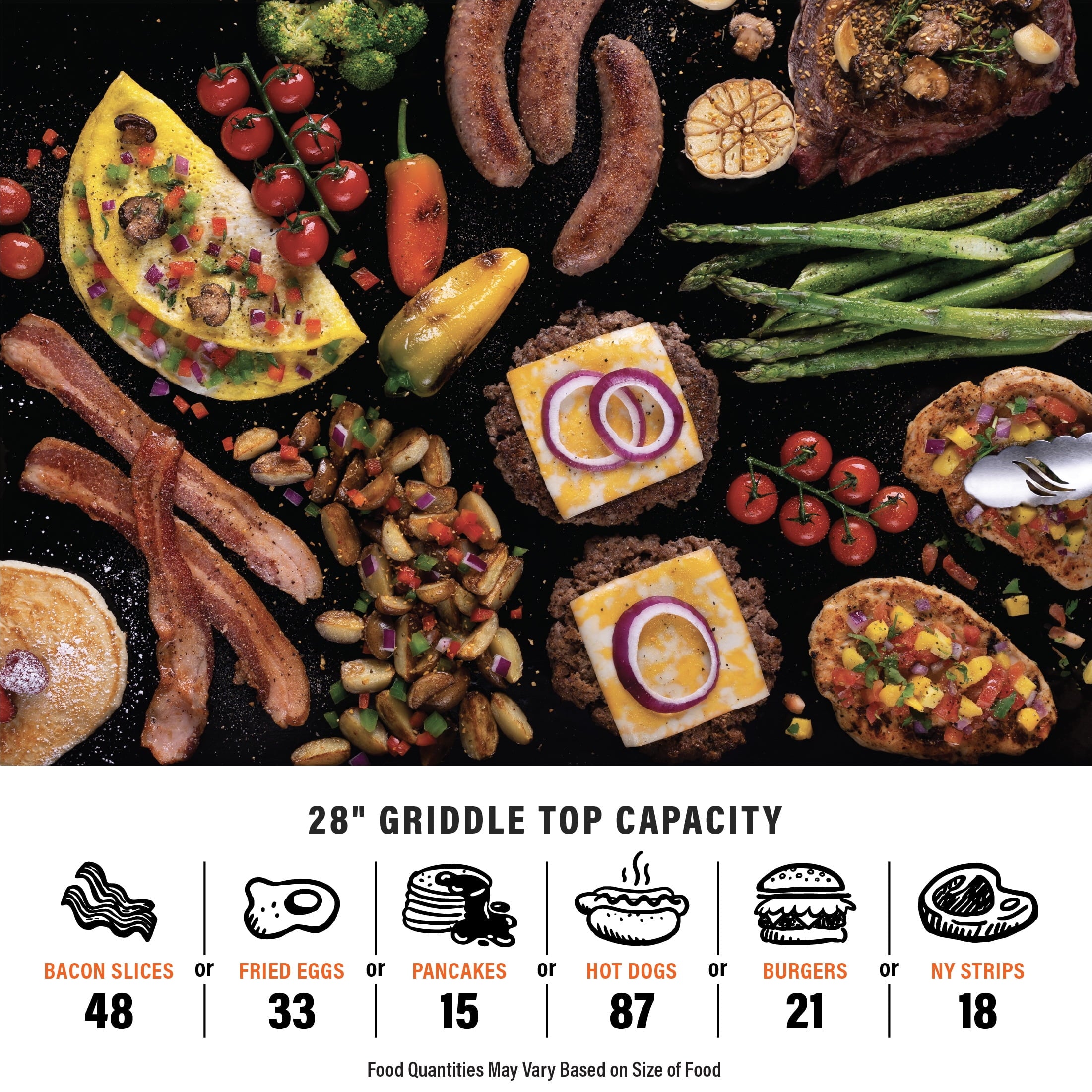Blackstone Original Outdoor Griddle, 2-Burner 28 Flat Top Grill with Hard Cover, Black Blackstone