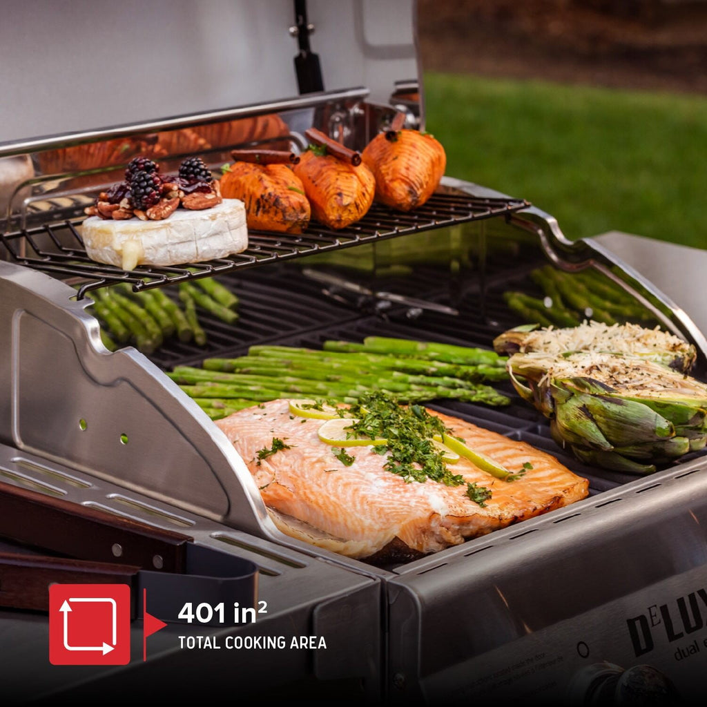 Nexgrill Deluxe 2-Burner Gas Grill with 401 SQ In Grate, 28000 BTUs, Stainless Steel Control Panel & Foldable Side Table, Propane BBQ Grill for Outdoor Cooking, Patios, Backyards and More -720-0864R Gas Grills