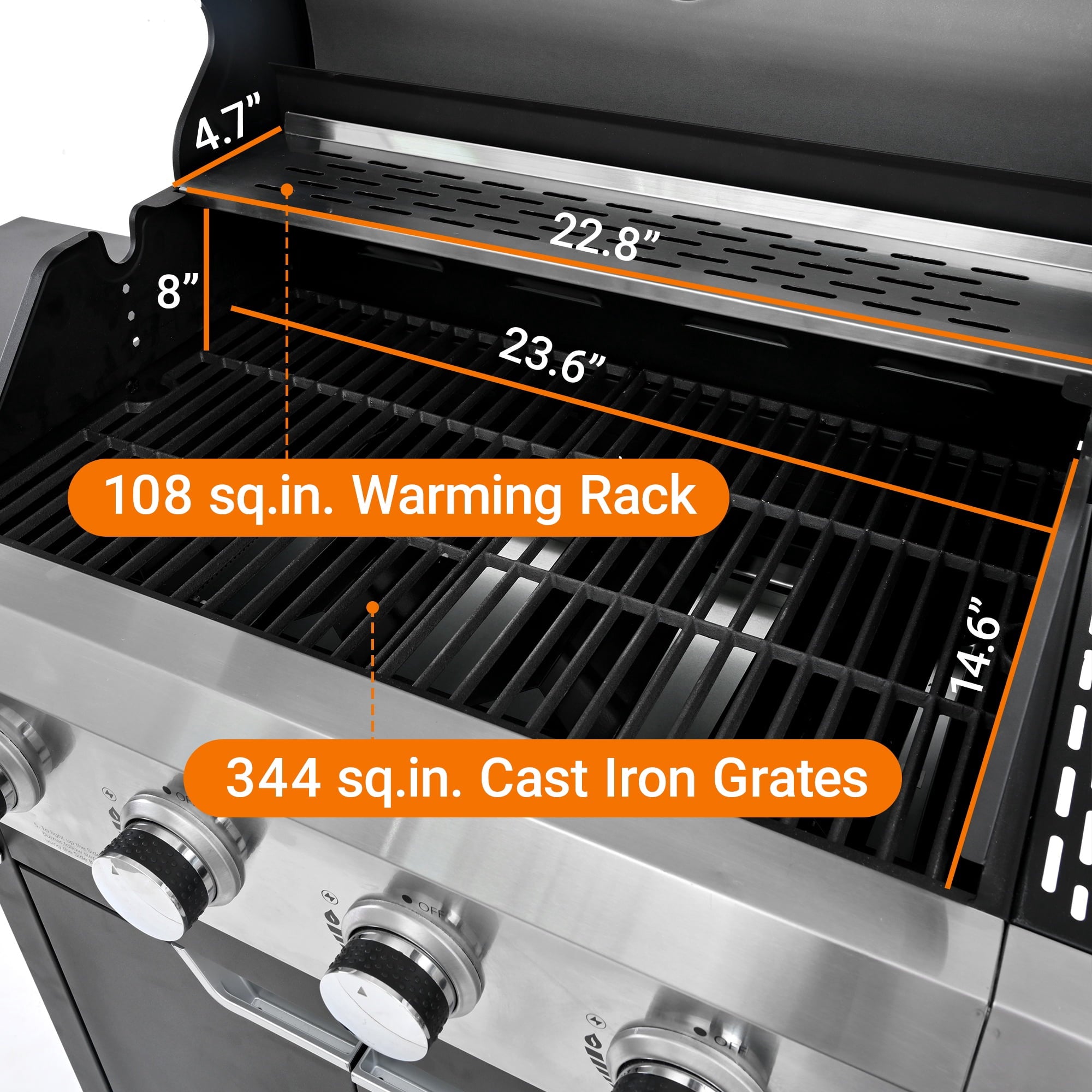 Segmart 4-Burner Gas Grill, 51,000 BTU Stainless Steel Propane Grill with Cast Iron Grates, Outdoor Barbecue with Large Cooking Space and Side Tables, Outdoor Kitchen Grill for Patio & Backyard My Store
