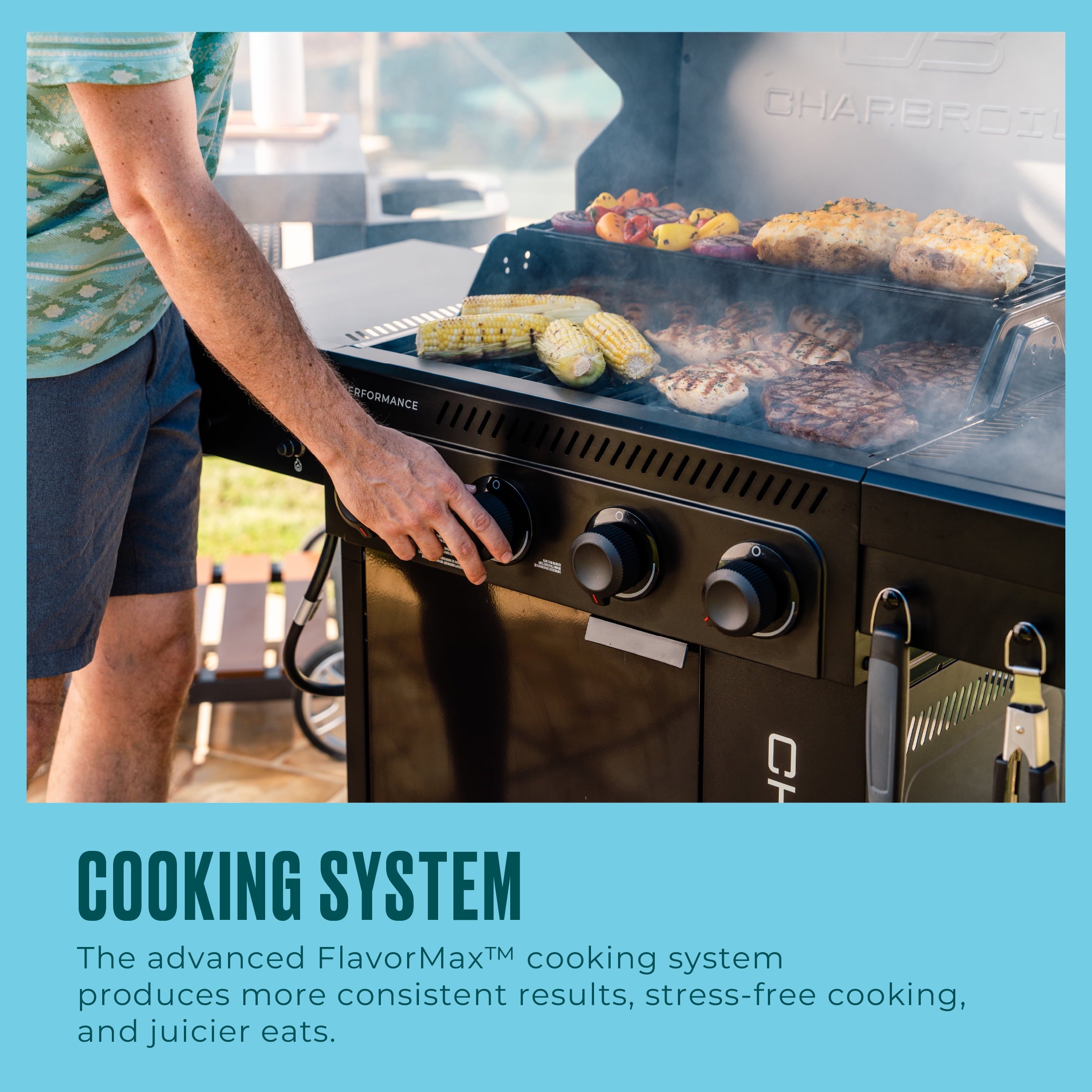 Charbroil Performance Series? FlavorMax? 4 Burner Gas Grill Cabinet with Sear Burner Blackout Charbroil