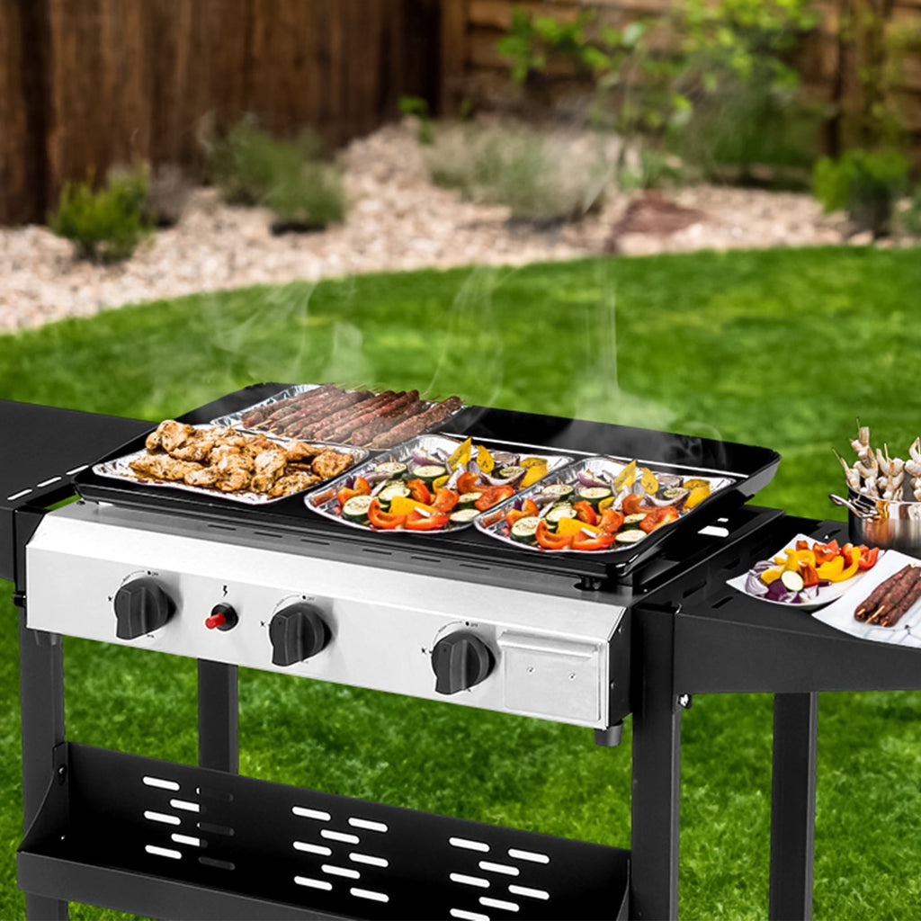 UBesGoo 3-Burner Griddle Flat Top Grills Tabletop Griddle Propane for Outdoor Cooking UBesGoo