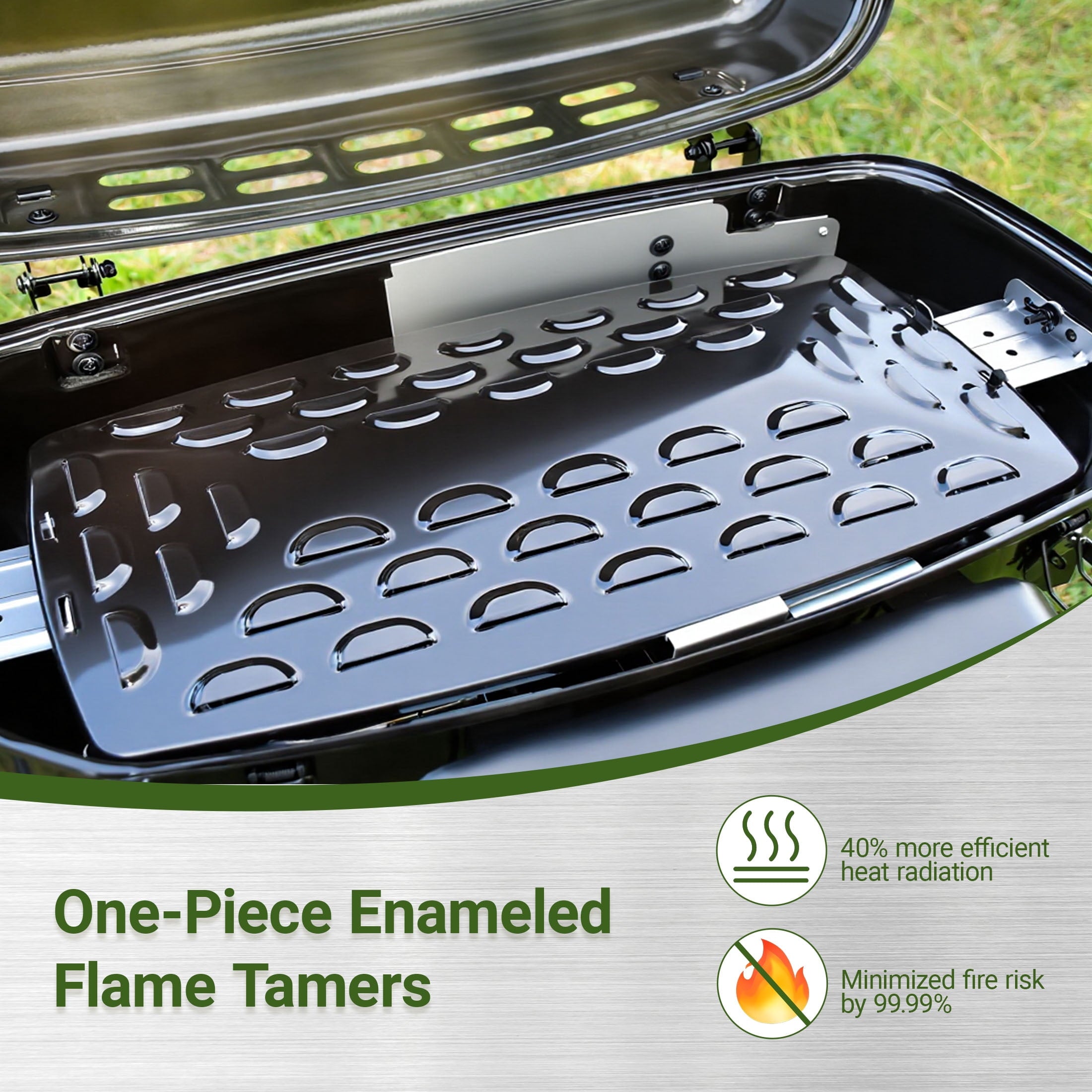 Brand Man Portable 2-Burner Camping Propane Gas Grill, Enameled Foldable BBQ with Griddle for Outdoor Cooking, Green Gas Grills