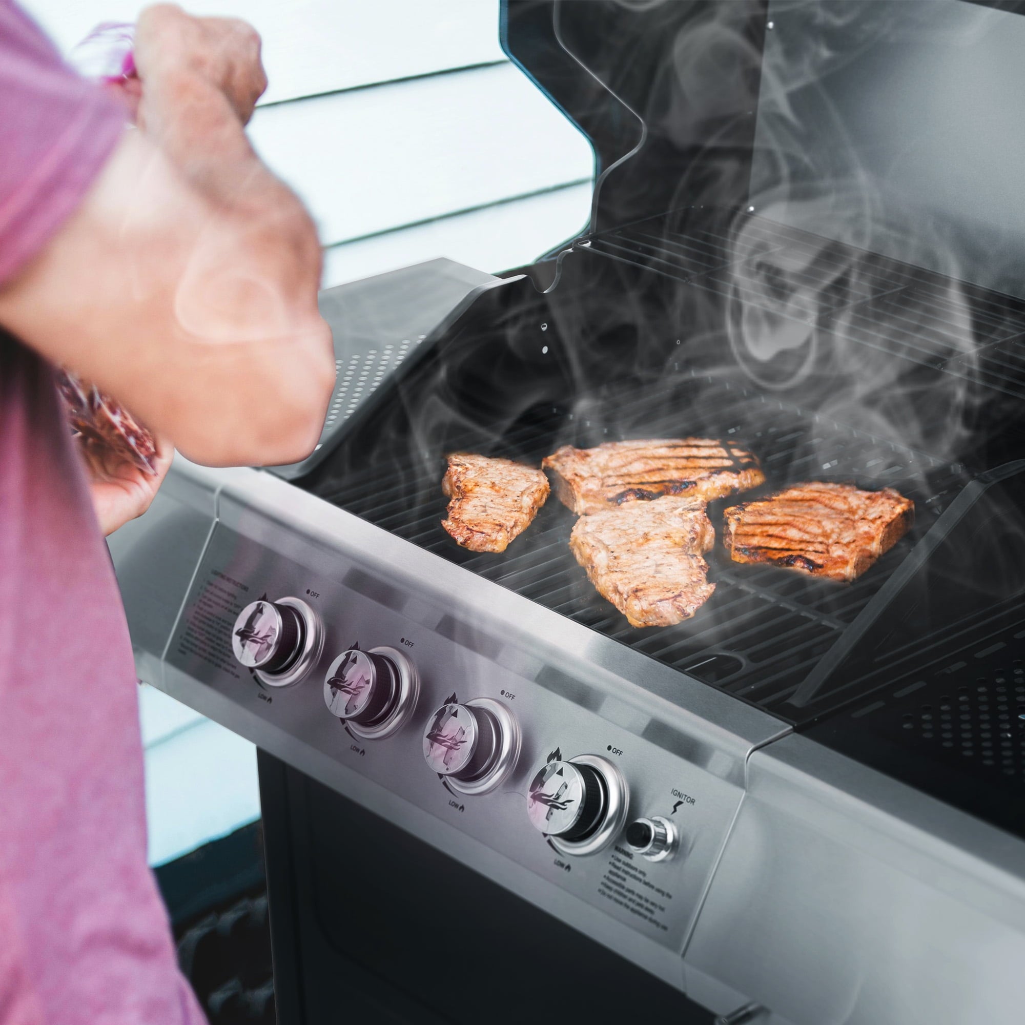 Royal Gourmet SG4003B 4-Burner BBQ Propane Gas Grill, 34,000 BTU for Patio Garden Barbecue Royal Gourmet