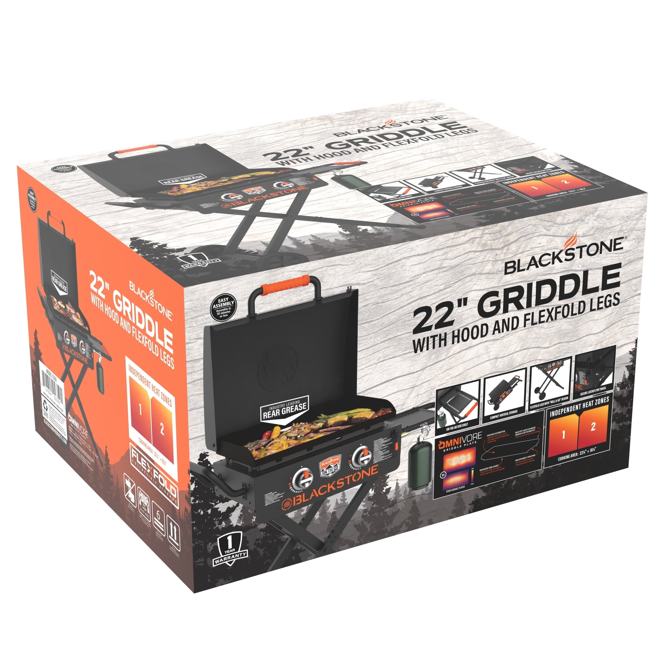 Blackstone On-the-Go 2-Burner 22” Propane Omnivore Griddle with Flexfold Legs Blackstone