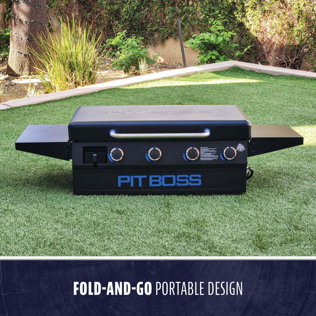 Pit Boss 4-Burner Deluxe Propane Griddle with Lid + Shelves Pit Boss