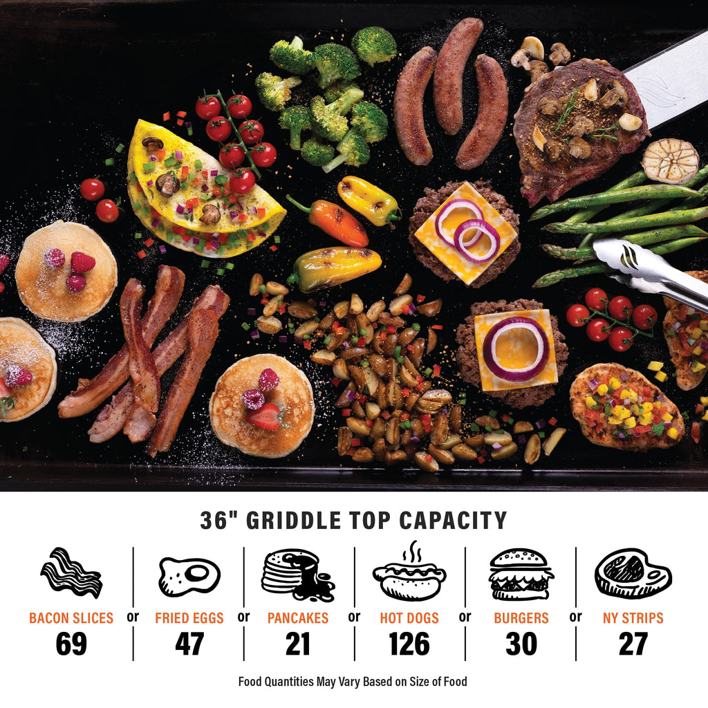 Blackstone Original Outdoor Griddle, 4-Burner 36 Propane Flat Top Grill with Hood, Black Blackstone