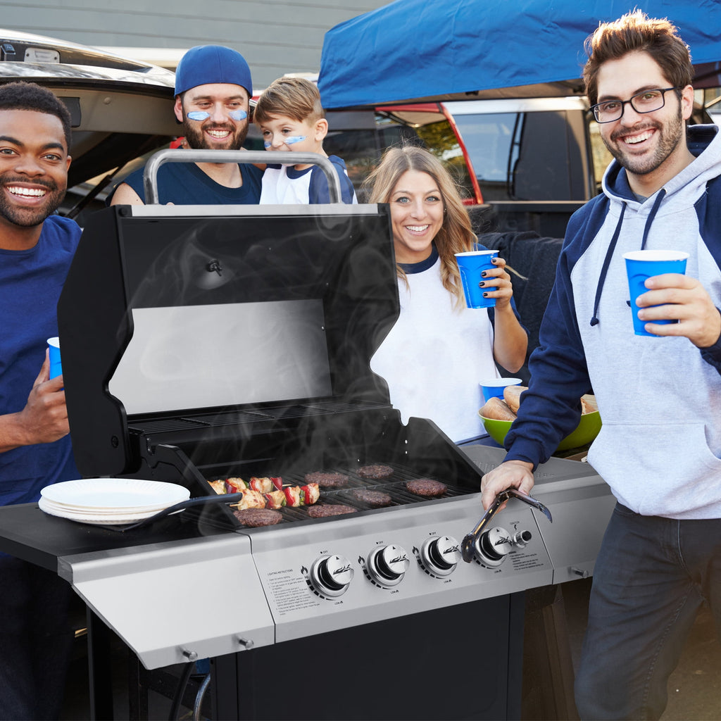 Royal Gourmet SG4003B 4-Burner BBQ Propane Gas Grill, 34,000 BTU for Patio Garden Barbecue Royal Gourmet