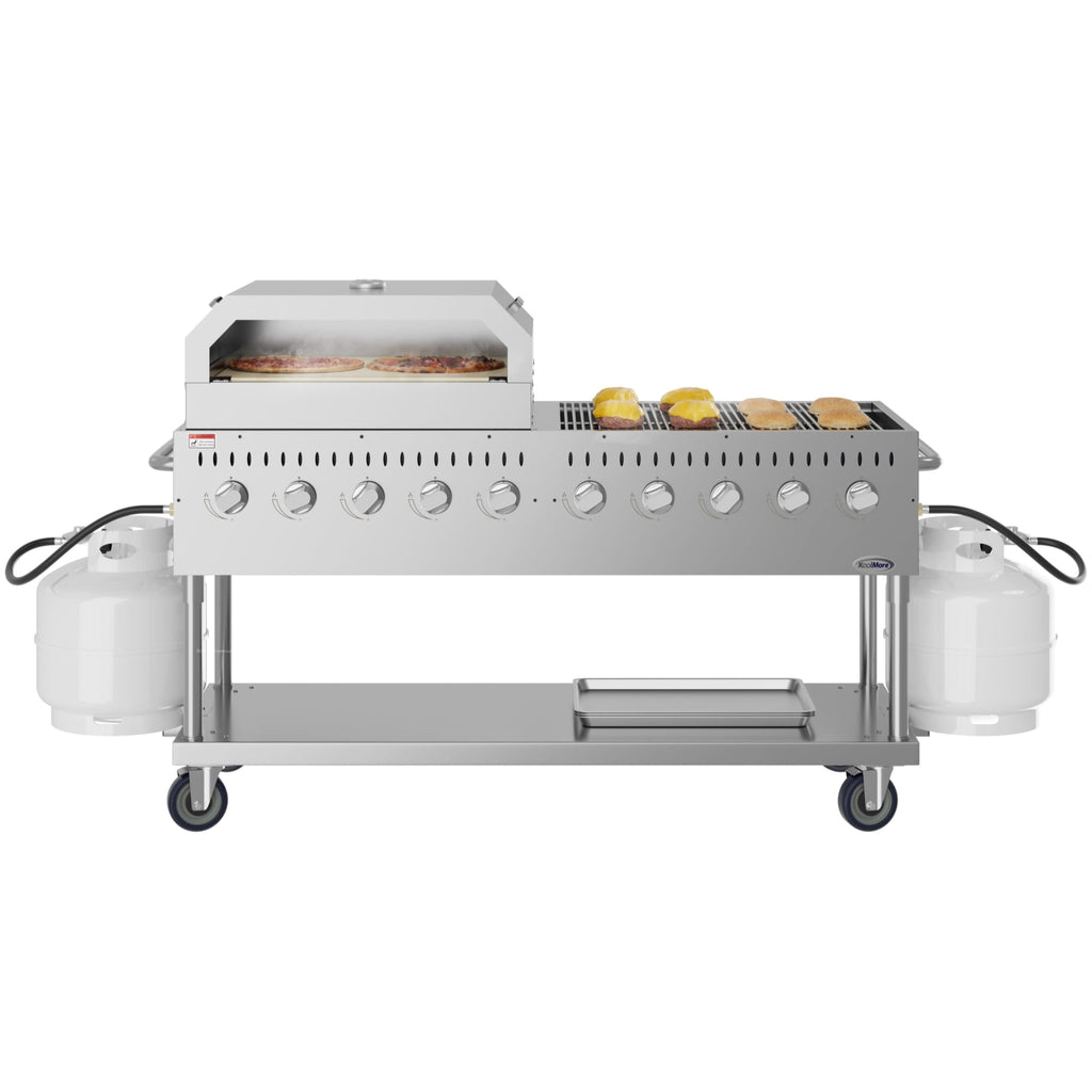 72 in. Commercial Outdoor Propane Gas Grill with 36 in. Pizza Oven in Stainless-Steel (CGKIT7-P36) Koolmore