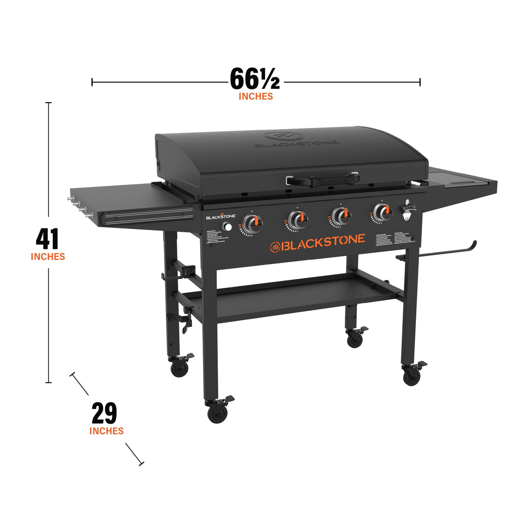 Blackstone Original Outdoor Griddle, 4-Burner 36 Propane Flat Top Grill with Hood, Black Blackstone