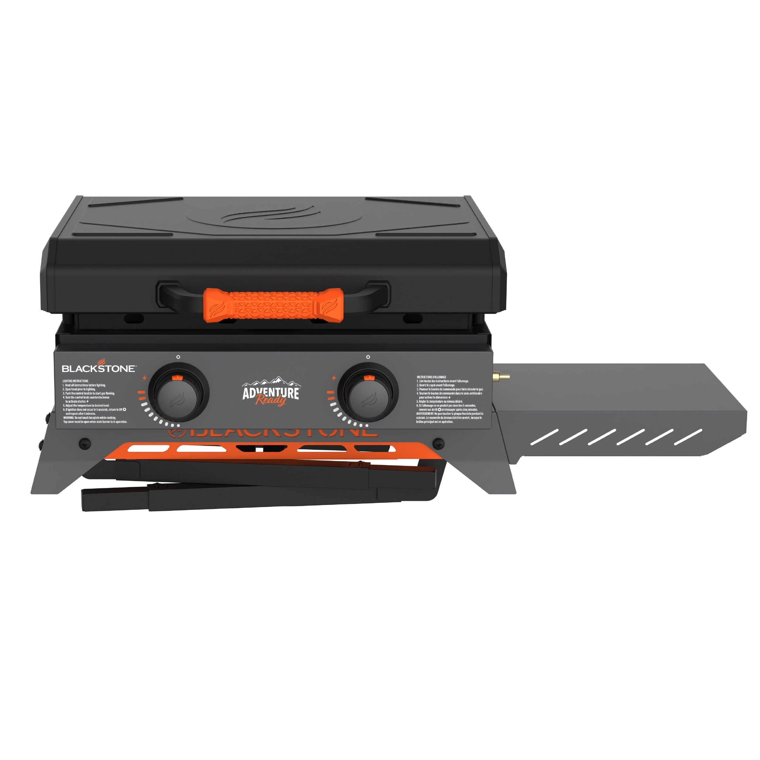 Blackstone Adventure Ready Outdoor Griddle, 2-Burner 22 Propane Flat Top Grill with Hood and Stand, Gray Gas Grills