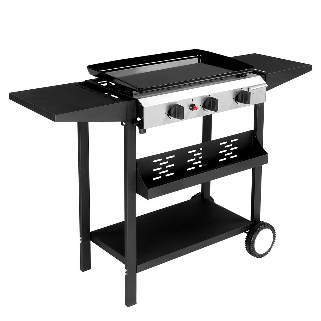 SalonMore Flat Top Propane Griddle with Ceramic Coated Cast Iron Pan,30000 BTU SalonMore