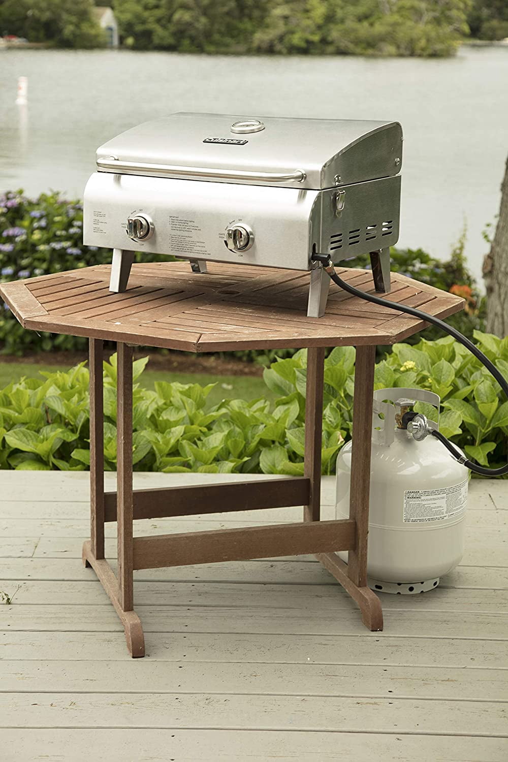 Cuisinart Chef's Style Stainless 2 Burner Tabletop Portable Gas Grill, Silver Cuisinart