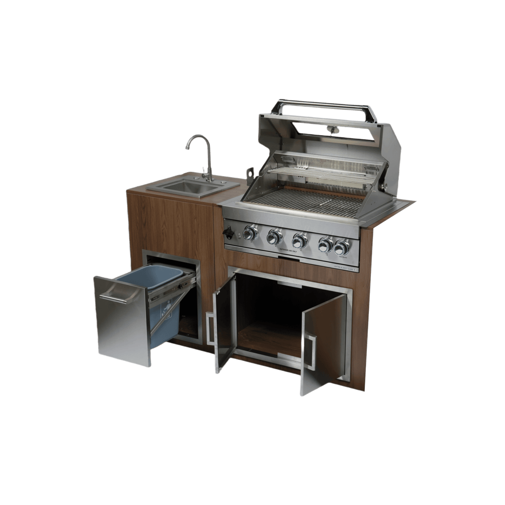 Navratil 4-Burner Silver Propane Built-in Outdoor Gas Grill with Rust Resistant Navratil