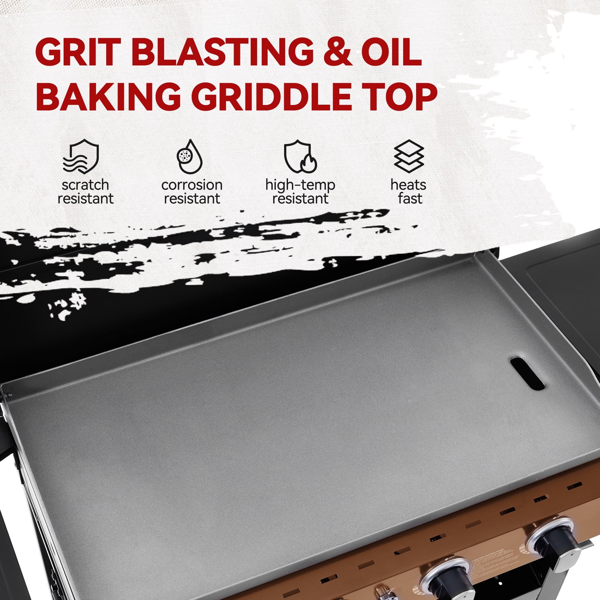 Royal Gourmet GB4000PY 4-Burner Gas Griddle with Hood, Griddle with Collapsible Side Shelves,Perfect for Outdoor Cooking Royal Gourmet