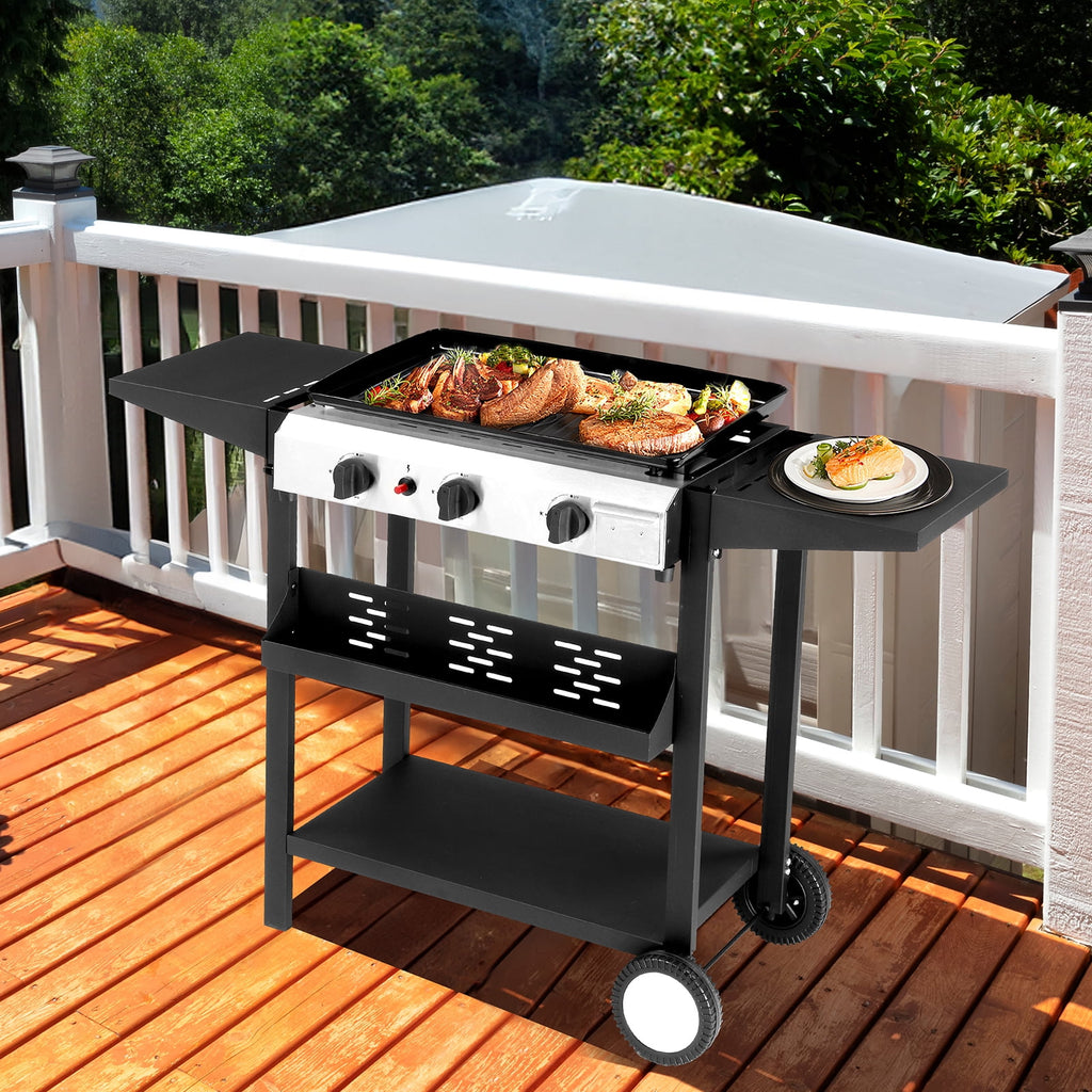 UBesGoo 3-Burner Griddle Flat Top Grills Tabletop Griddle Propane for Outdoor Cooking UBesGoo