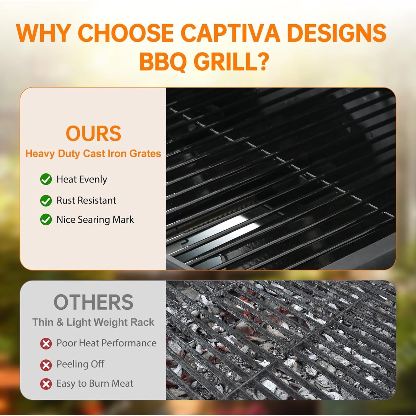 3-Burner Propane Gas Grill, 25650 BTU, Stainless Steel Outdoor BBQ Gill with Wire Enamel Grids, Thermometer for Cookingand Foldable Side Tables Gas Grills