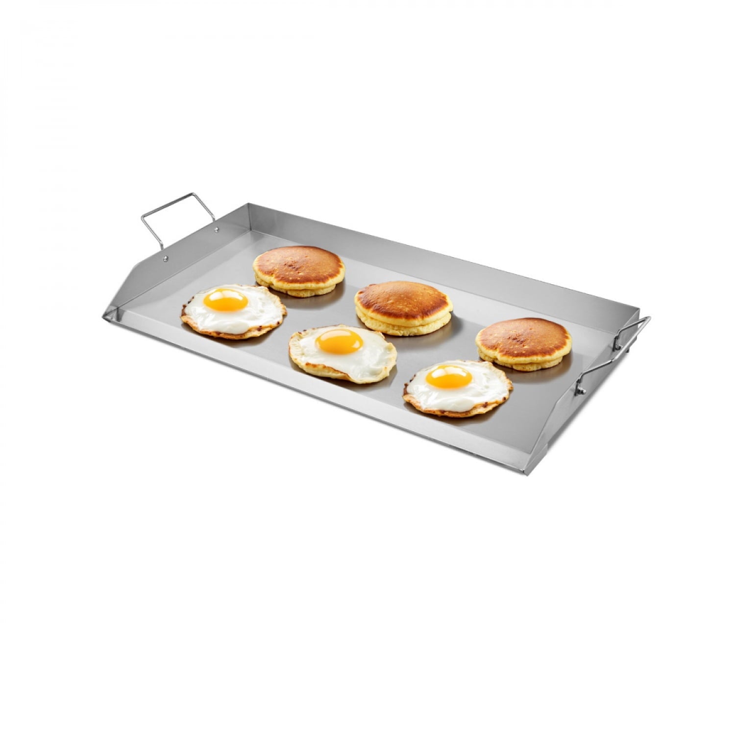 32x16 Inch Flat Top Griddle Stainless Steel Universal BBQ Grill Pan with Grease Drain X Shaped Reinforcement Large Cooking Area for Outdoor Grill DIANJIE