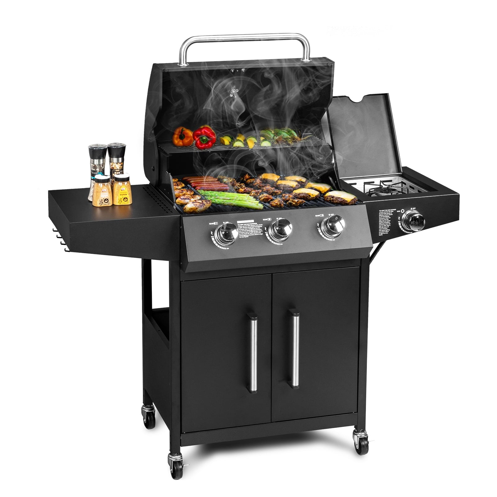OverPatio Propane Gas BBQ Grill for Outdoor Cooking,Barbecue,3+1 Burners Overpatio