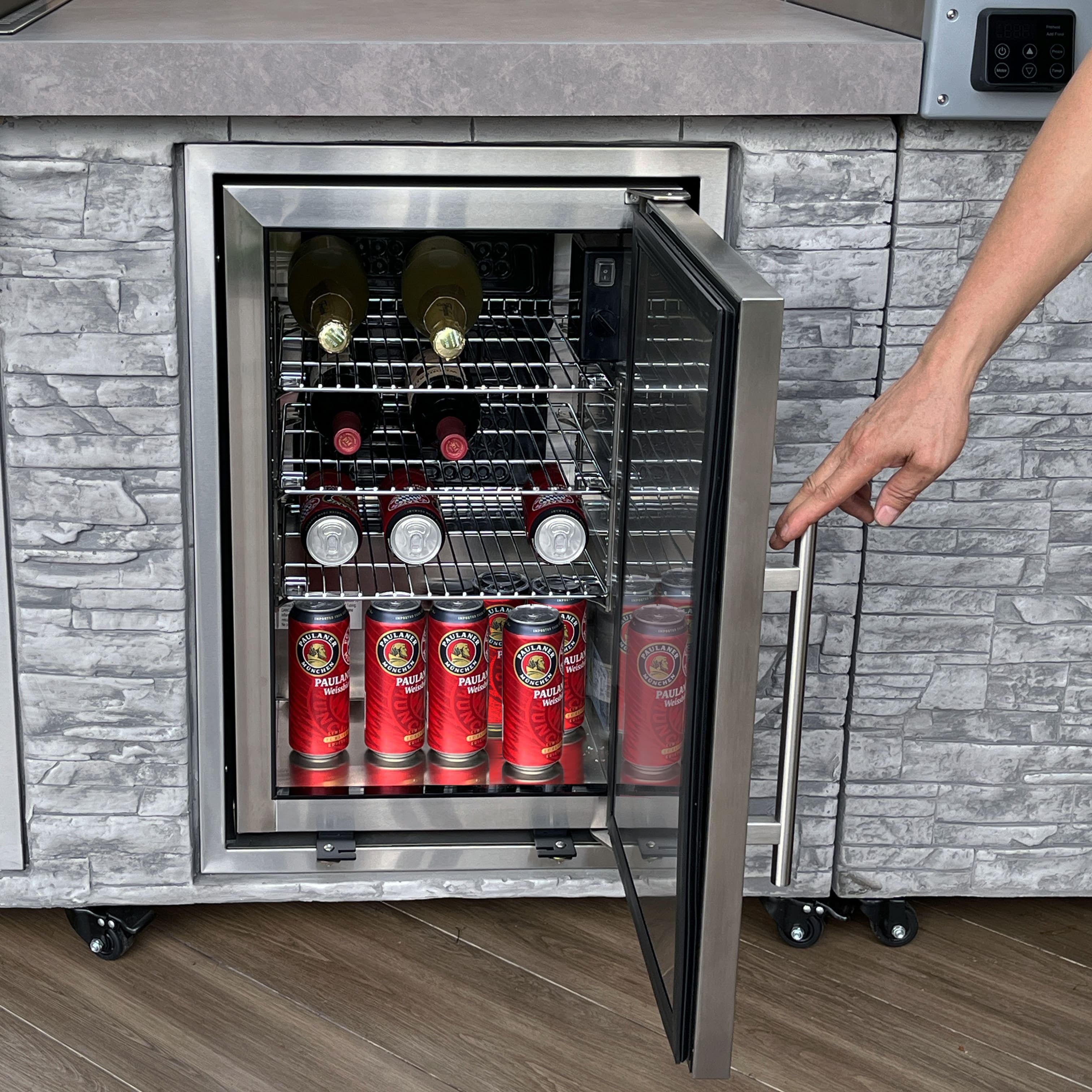 96 Inch European Ledge 5b Island Grill With Fridge And Outdoor Oven Prokan