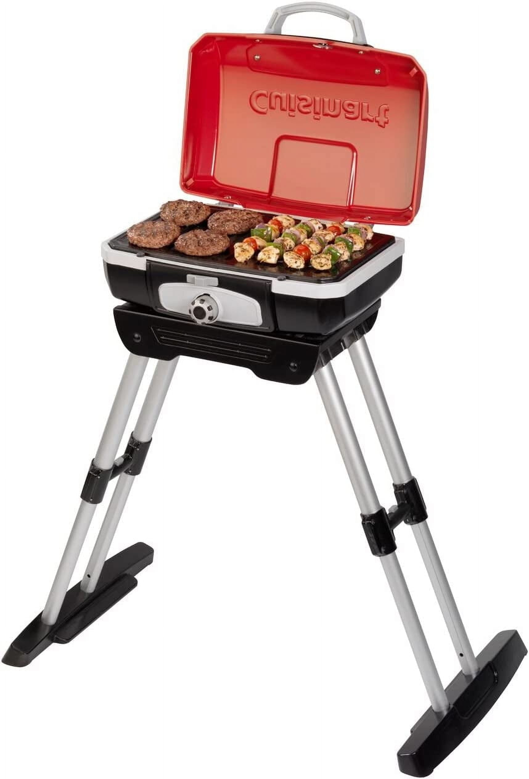 Cuisinart CGG-180 Petite Gourmet Portable 5,500 BTU Versastand Gas Grill, Red Cuisinart