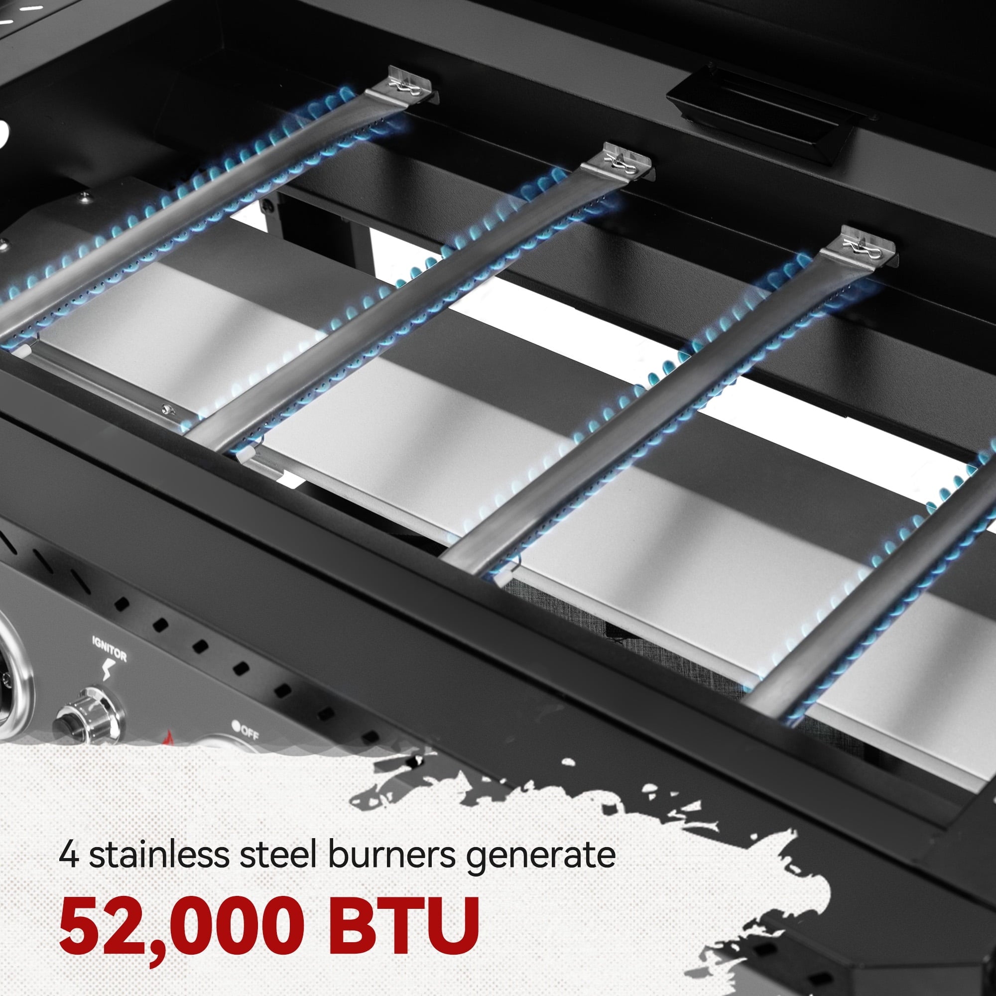 Royal Gourmet GB4005P 34-Inch 4-Burner Gas Griddle with Hood, Griddle with Collapsible Side Shelves and Storage Basket,Black Royal Gourmet