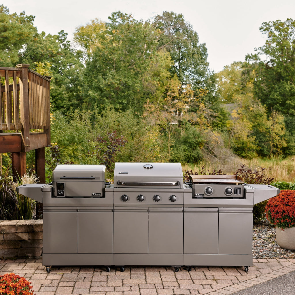 TYTUS Modular Trio with 4-Burner Gas Grill, Pellet Grill and 2-Burner Gas Griddle TYTUS