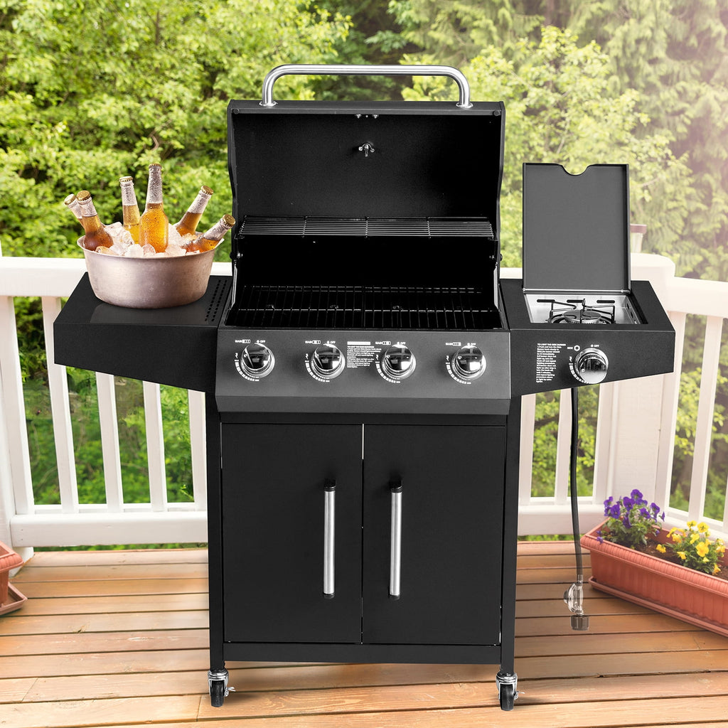UBesGoo 4 Burner Propane Gas Grill with Side Burner 58000BTU for Camping Cooking BBQ UBesGoo