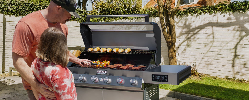 Monument Grills 6+1 Burner Smart Tech Propane Gas Grill for Outdoor Cooking , Denali 605Pro Stainless Steel Grill 78,000 BTU with Side Sear Burner, Smoker Box, Cover and Rotisserie Kit My Store