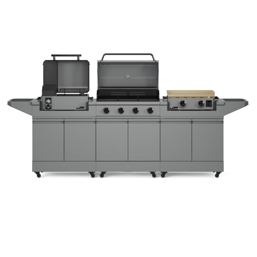 TYTUS Modular Trio with 4-Burner Gas Grill, Pellet Grill and 2-Burner Gas Griddle TYTUS