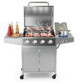 Aimee Lii 50000BTU 5-Burner Propane Gas Grill with Side Burner and 2 Prep Tables, BBQ Grill for Outdoor Cooking Kitchen, Garden and Patio Backyard Barbecue-Silver Aimee Lii