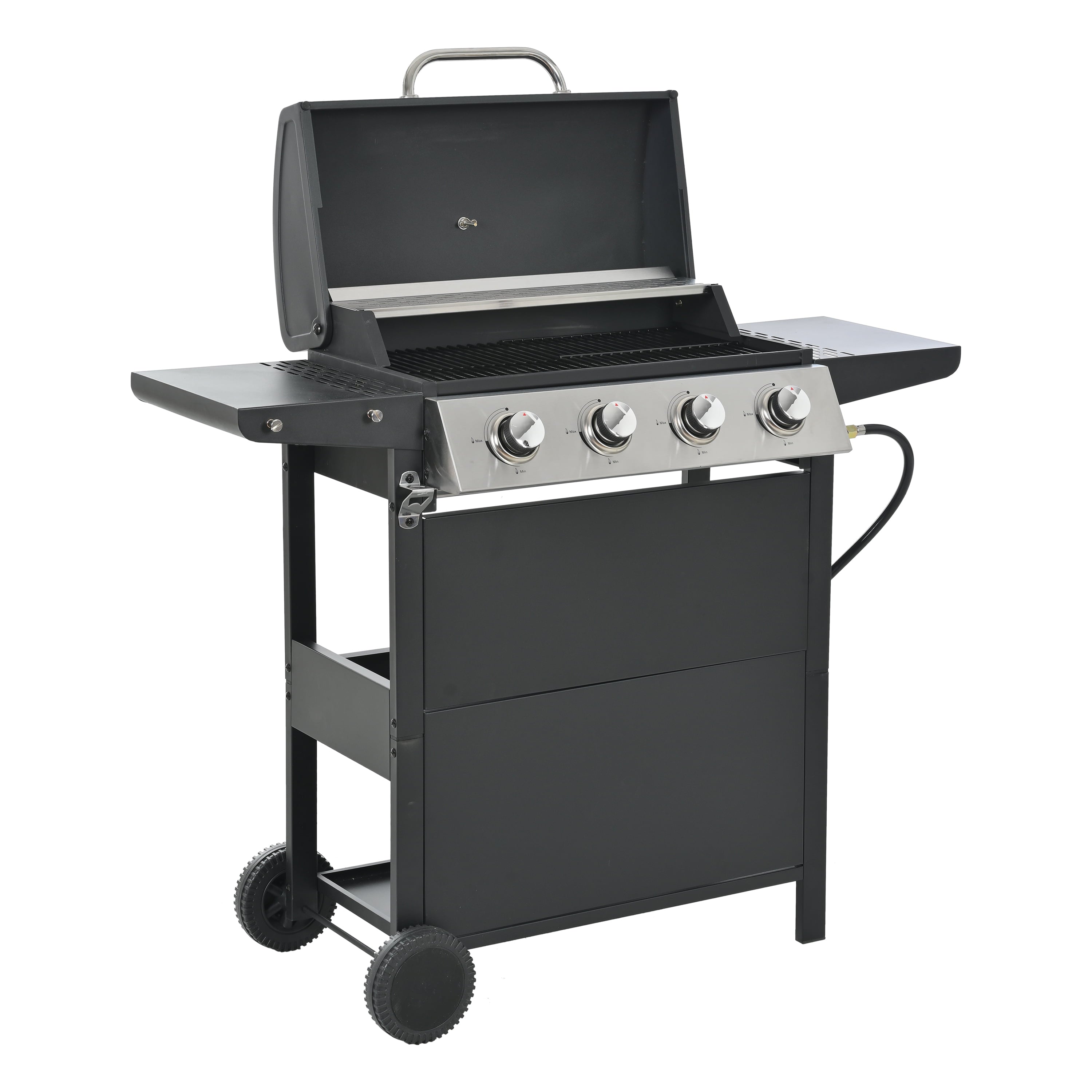 Aukfa Propane Gas Grill 4 Burner Barbecue Grill Stainless Steel for Outdoor&nbsp;BBQ, Black My Store