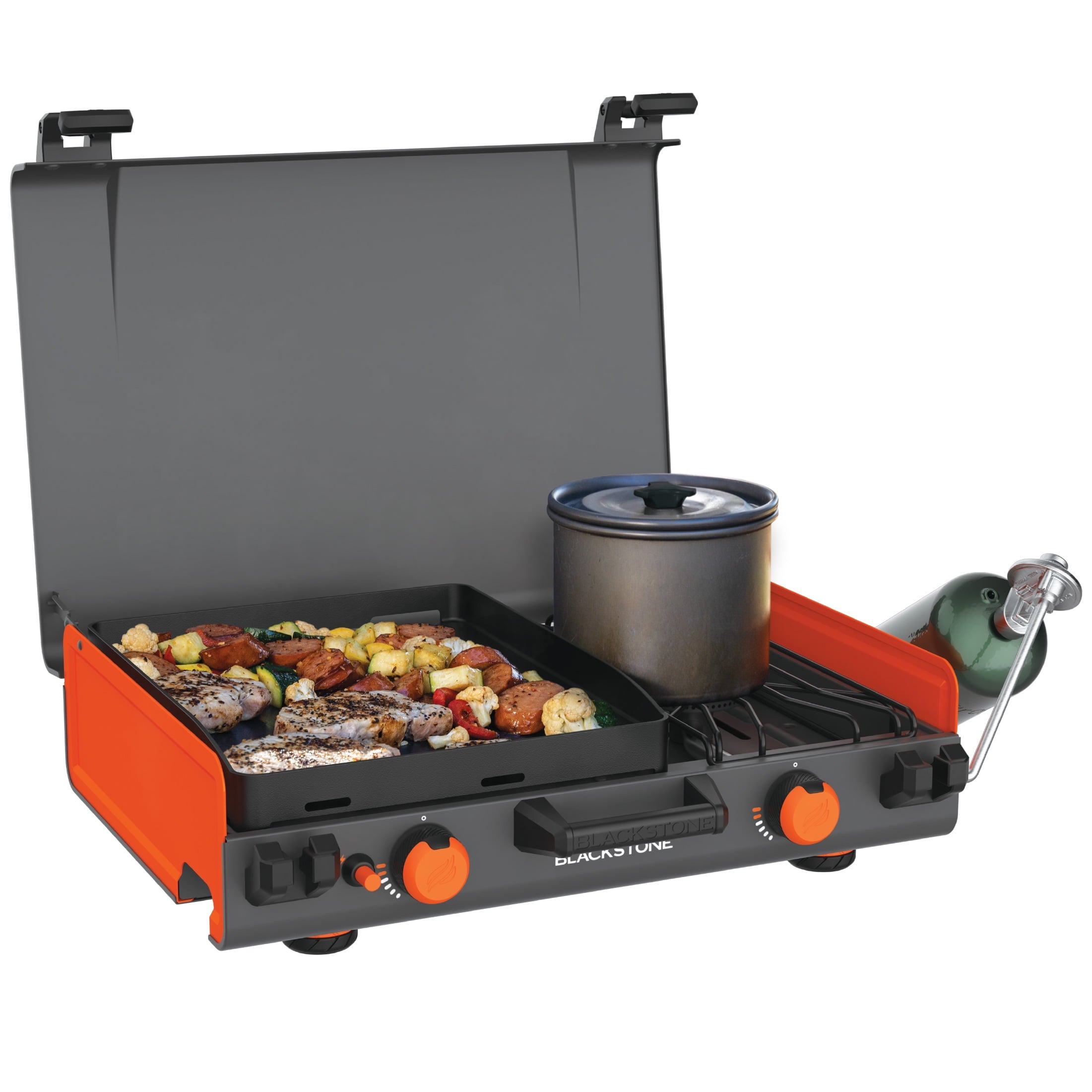 Blackstone Adventure Ready 12x14 Propane Camping Griddle with Side Burner Gas Grills